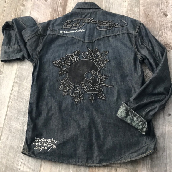 ed hardy denim shirts